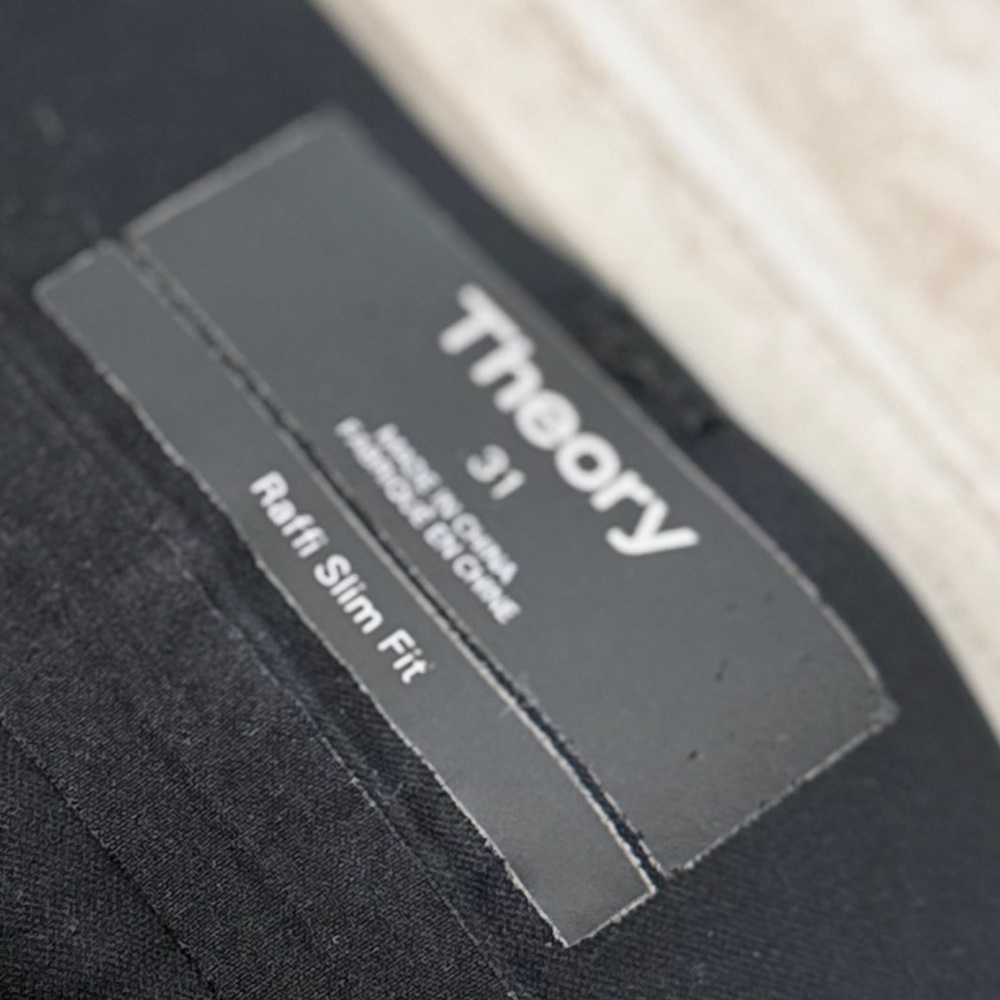 Theory Men's Slim Black Pants - Picture 3 of 4